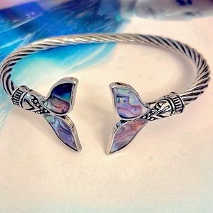 ✅2/$24 🆕 1 Pc Fashionable Mermaid Tail Retro Opening Adjustable Hip Hop Bracelet